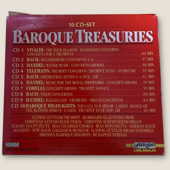 Baroque Treasuries 10 CD Set 1990 Classical Music Laserlight Digital Partly New - Picture 4 of 11